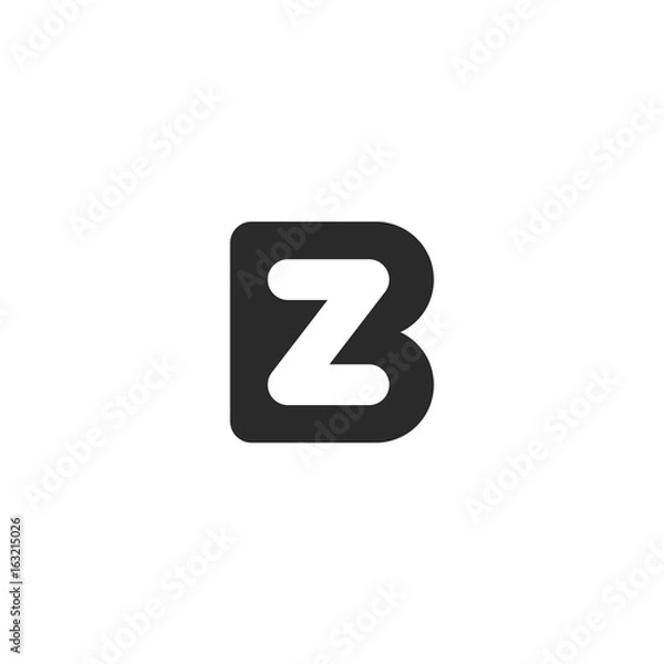 Fototapeta Monogram logo made from black letters B and Z or N