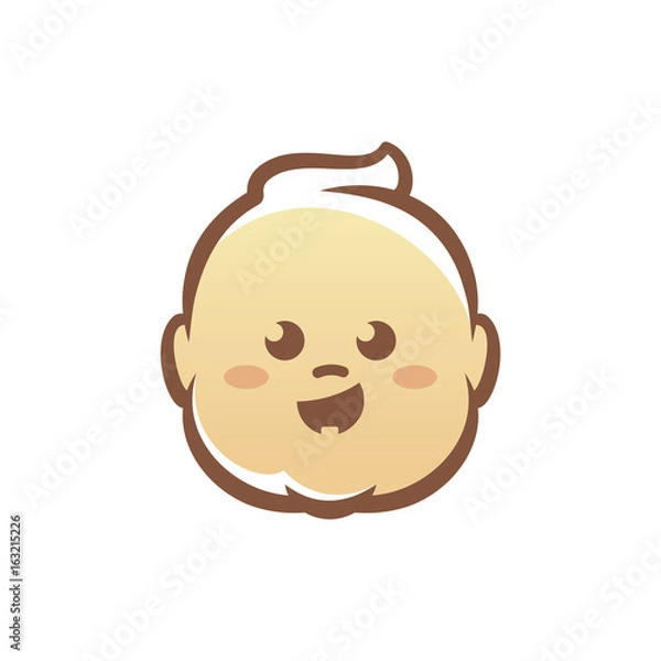 Obraz happy smiling baby s face with one tooth