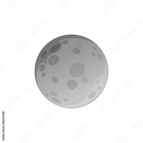 Obraz Isolated moon made in flat style