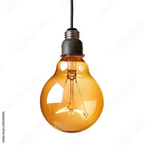 Fototapeta Amber-toned incandescent-style LED lightbulb