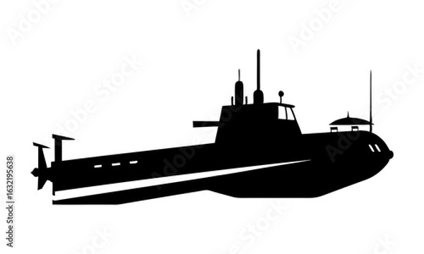 Fototapeta Download A Submarine Silhouette  Vector Illustration Eps File For Design.