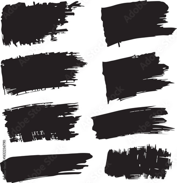 Obraz black brush strock set 