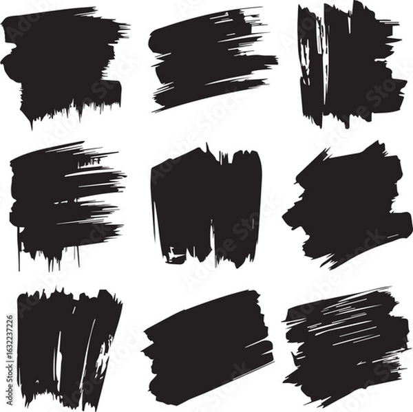 Obraz black brush strock set 