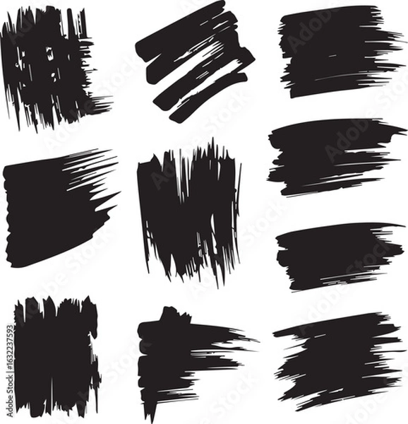 Obraz black brush strock set 