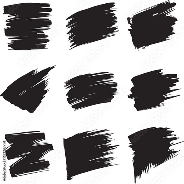 Obraz black brush strock set 