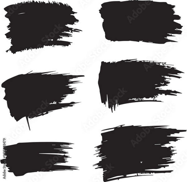 Obraz black brush strock set 