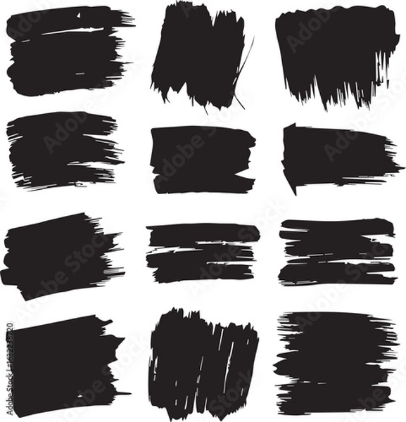 Obraz black brush strock set 