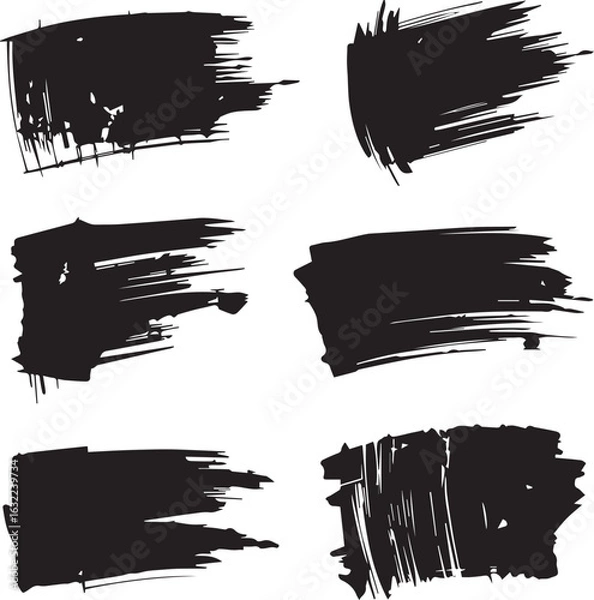 Obraz black brush strock set 