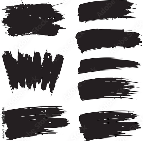 Obraz black brush strock set 