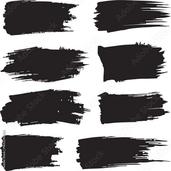 Obraz black brush strock set 