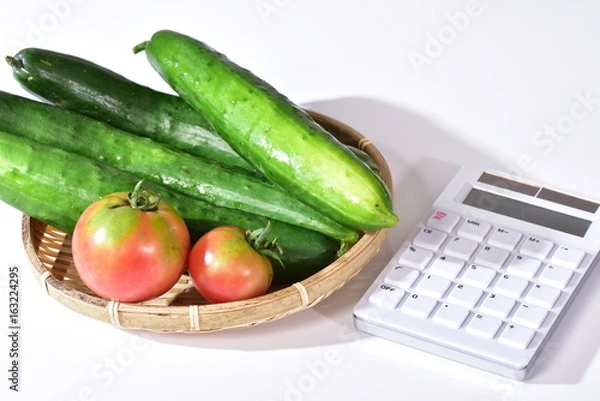 Obraz 夏野菜と電卓