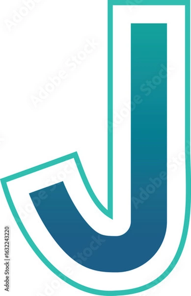 Fototapeta Arc Shaped J Letter Logo