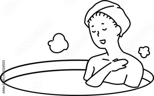 Obraz 歌を歌う入浴中の女性