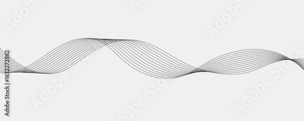 Fototapeta Abstract grey wavy lines vector illustration