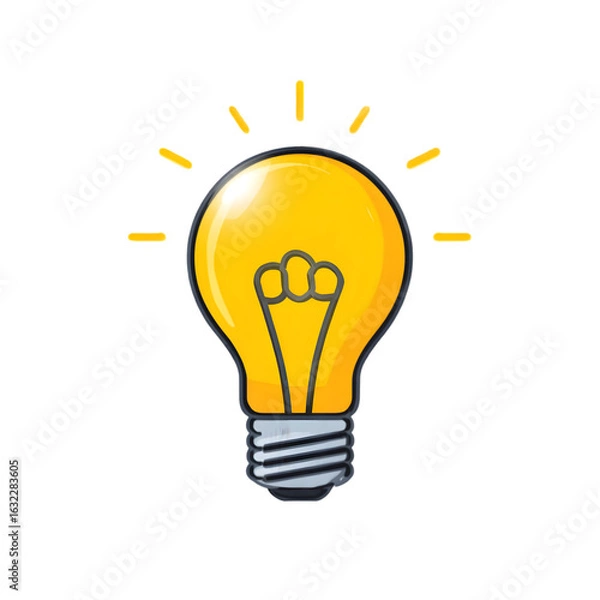 Fototapeta A vibrant light bulb illustration with a fist inside, symbolizing creativity and innovative ideas. Perfect for projects related to inspiration and motivation.
