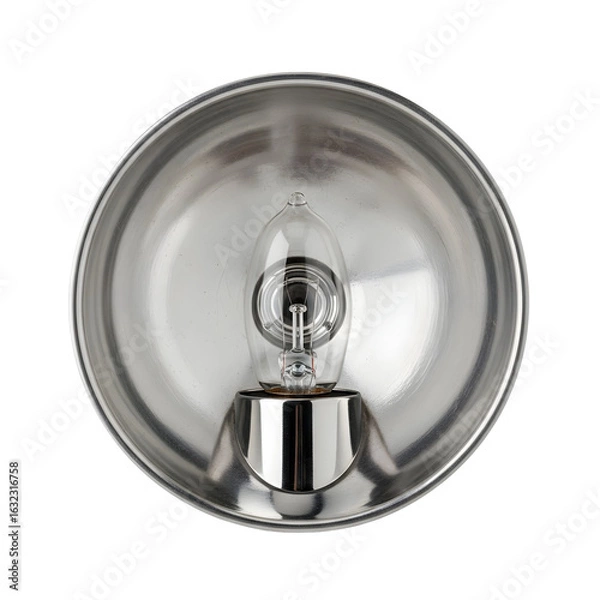 Fototapeta Overhead View of a Metal Reflector with Bulb