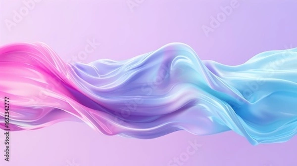 Fototapeta Soft Flowing Waves in Shades of Pink and Blue on Gentle Background