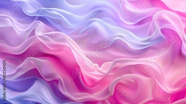 Fototapeta Soft Pastel Waves of Fabric Flowing in Gentle Bright Colors