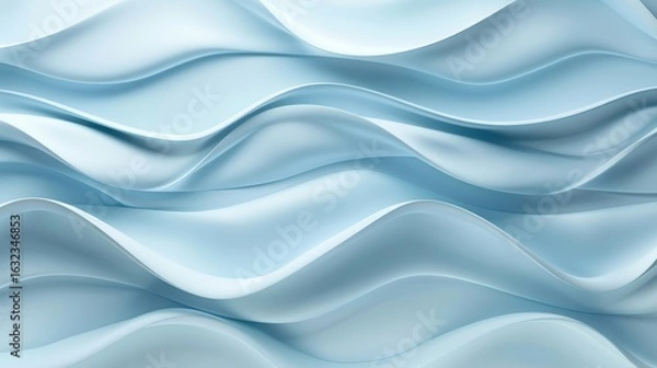 Fototapeta Soft Waves Flowing in Light Blue Tones and Smooth Texture