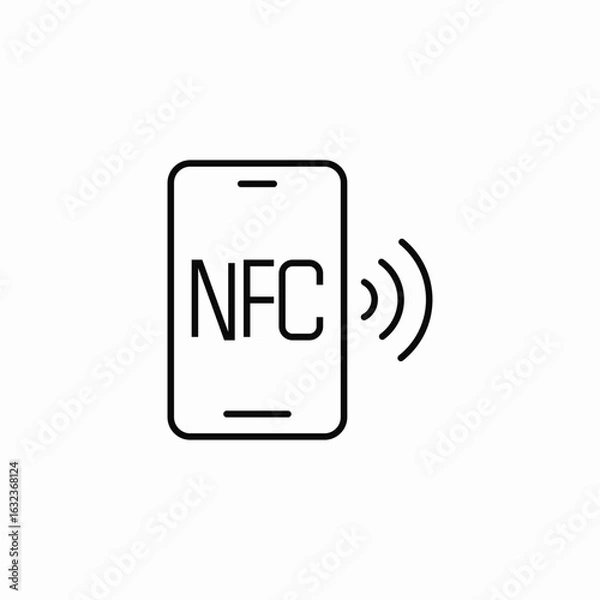 Fototapeta nfc mobile system icon sign vector