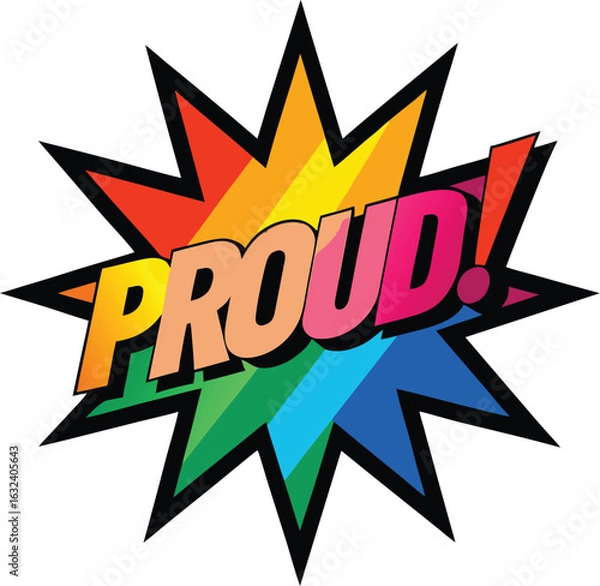 Fototapeta Retro pop art explosion with proud text