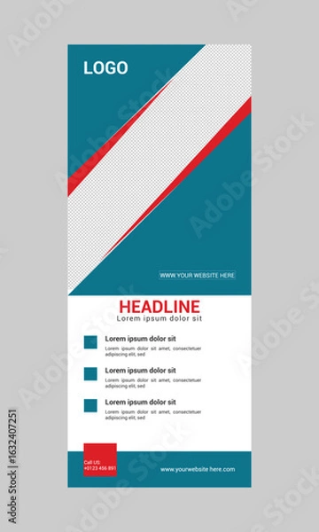 Fototapeta Business agency Corporate roll up banner design or pull up banner template and stand design vector.
