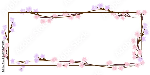 Obraz Decorative floral frame with tiny flower isolated on white background