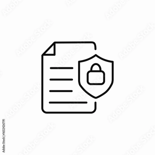 Obraz document security icon sign vector