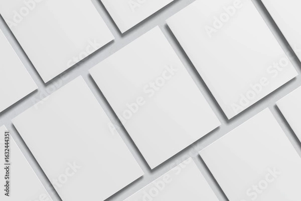 Obraz Blank A4 Magazine Mock-up with white background. 3D rendering
