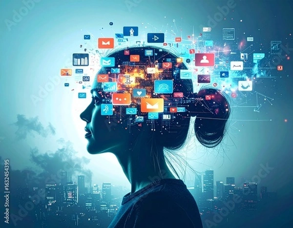 Fototapeta Overloaded Brain Concept