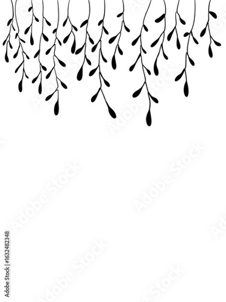 Obraz Hanging Leaf Vines Background for Text Overlay, Printable Art,