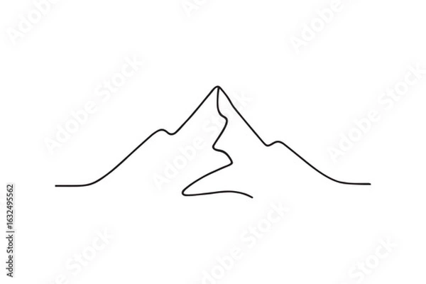 Fototapeta Mountain Peak continuous one line drawing minimalism design
