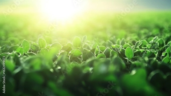 Obraz Closeup young plants field daylight