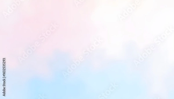 Fototapeta hand painted look gradient from pastel pink to sky blue, watercolor texture, for background