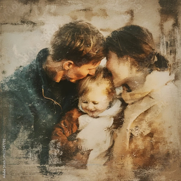 Fototapeta Random photo effect: me, you, him, her together, a friendly family. Photos that convey the essence of the moment.