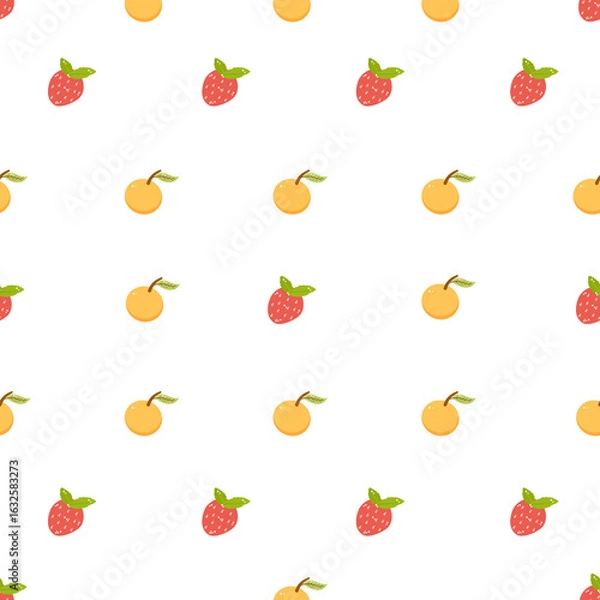 Fototapeta Pattern of Strawberries and Longans