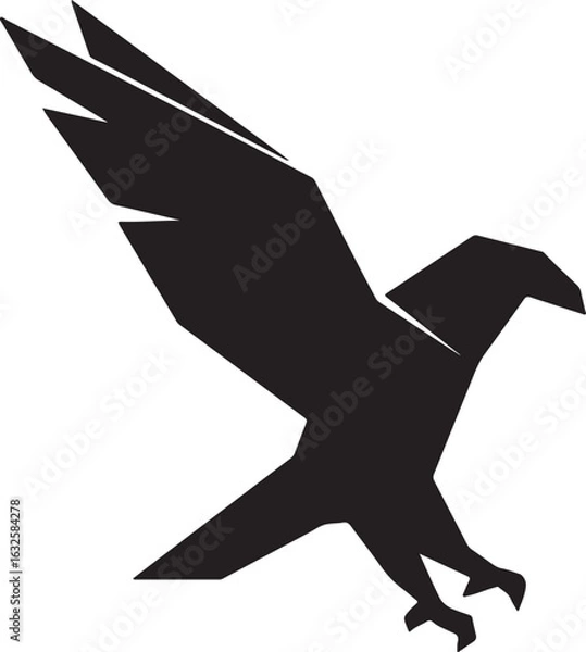 Fototapeta Majestic bald eagle illustration in flight