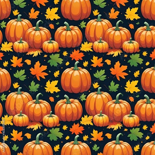 Obraz Vintage Pumpkins Pattern Designs