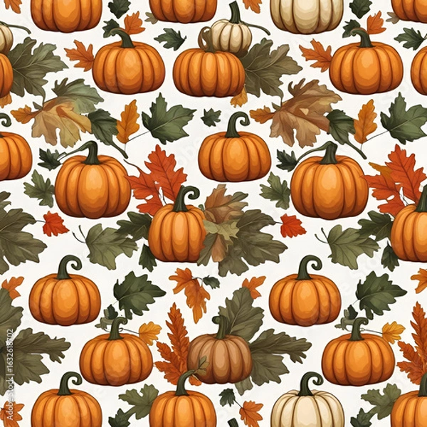 Obraz Vintage Pumpkins Pattern Designs