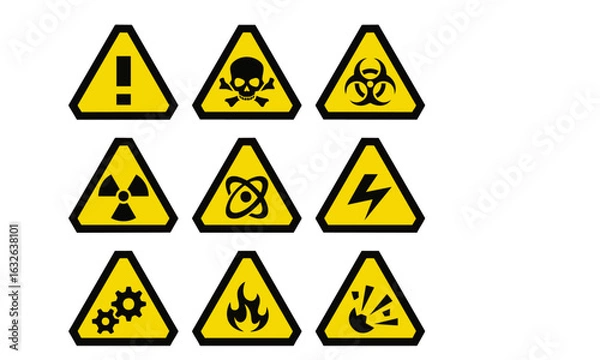 Obraz danger sign flameable sign multiple warning sign