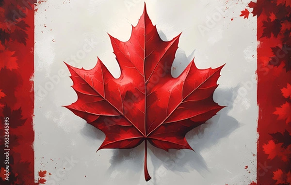 Fototapeta red maple leaf, which is a prominent national symbol of Canada