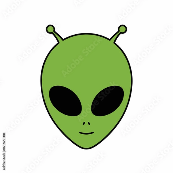 Fototapeta Alien Head Flat Vector Icon