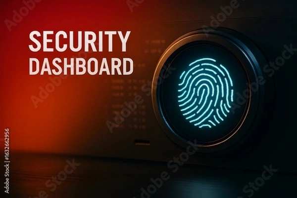 Fototapeta Biometric Security Interface with Digital Scan for Identity Authentication