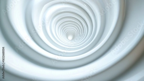 Fototapeta A swirling tunnel of smooth, white curves that creates a sense of depth and motion.
