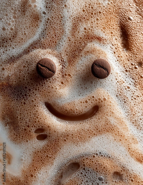 Obraz Iced Coffee with Smiling Face