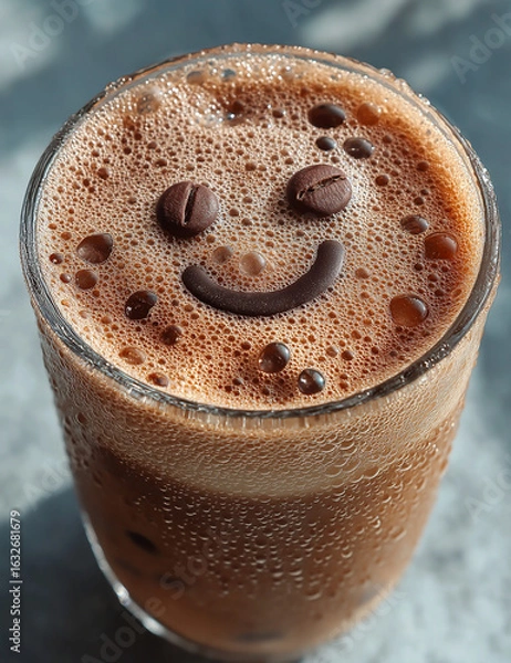 Obraz Iced Coffee with Smiling Face