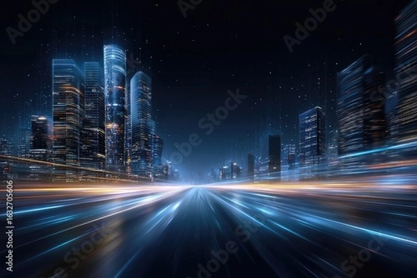 Obraz night traffic in hong kong