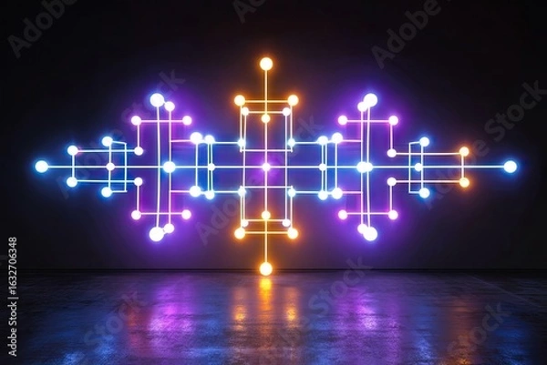 Fototapeta abstract technology background with glowing lights