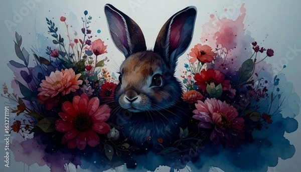 Obraz easter bunny with easter eggs