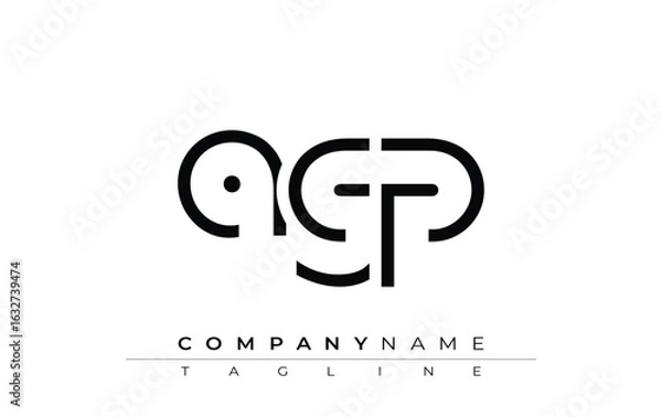 Fototapeta AGP abstract letter design. Modern Business Logo Design With Abstract Typography and Contemporary Style
